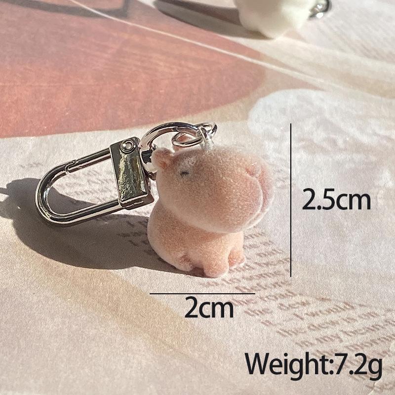 Flocking Elk Capybara Phone Strap Fluffy 3D Alpaca Doll Phone Chain Keychain Lanyard Bag Key Pendant Couple Gifts