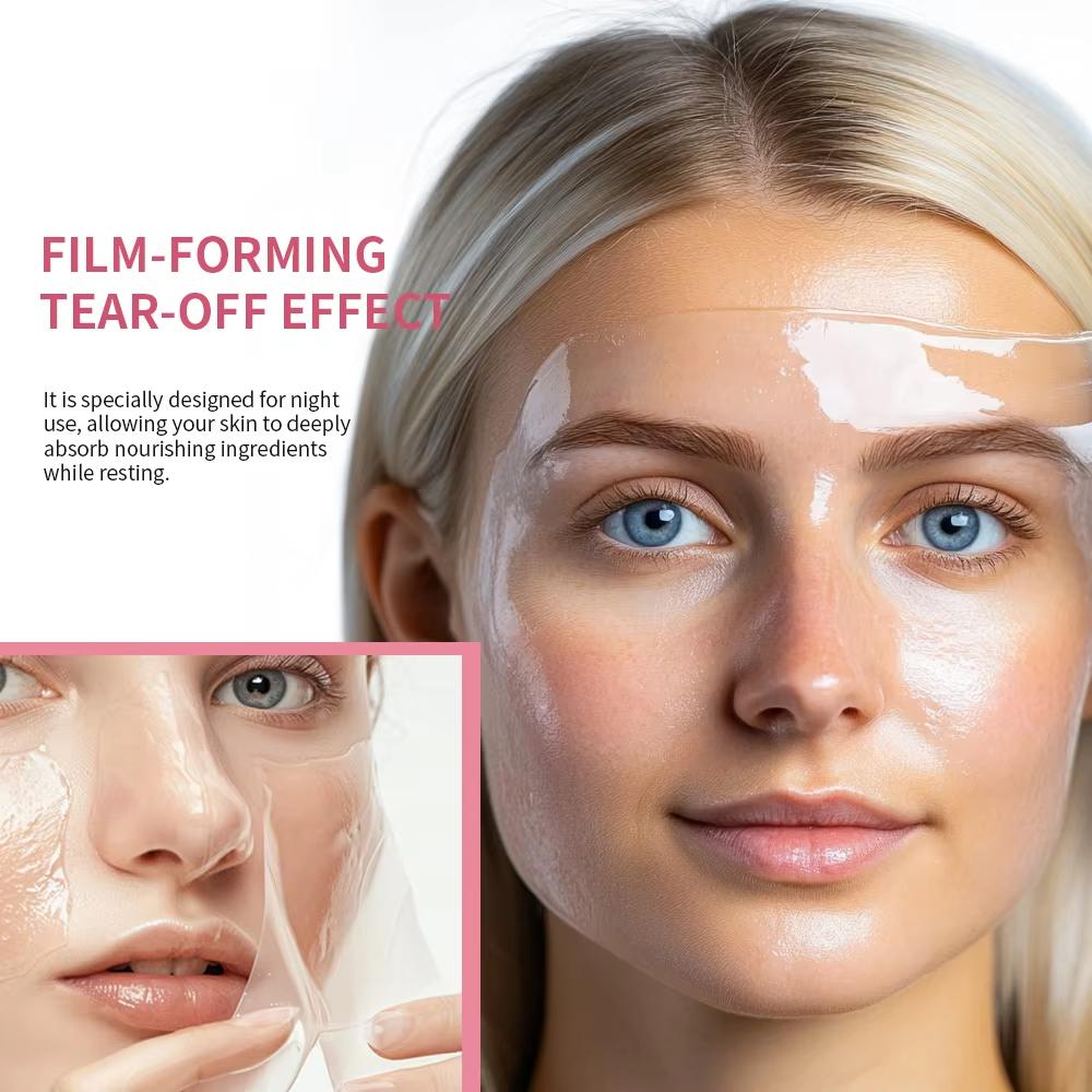 2 Stück/Set Kurkuma & Kollagen Nacht-Wickelmaske Tiefenhydratation Feuchtigkeitsspendend Schlaf-Peel-Off-Maske Hautpflege