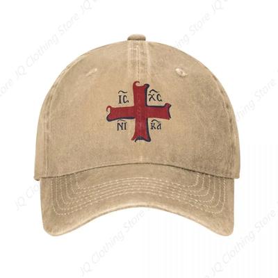 Czapka baseballowa Vintage Postarzana Prana Czapka Jezus Chrystus jest Zwycięzcą Męska Damska Outdoorowa do Biegania Golfa