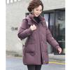 Mom winter down jacket medium and long thickened hooded jacket large size winter middle-aged women warm fashion padded jacket