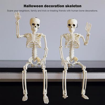 2025 Halloween Skull Skeleton 90cm Posable Skeleton Human Shape Bones Halloween Party Home Decorations Haunted House Horror Prop