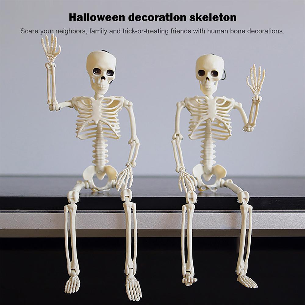 2025 Halloween Skull Skeleton 90cm Posable Skeleton Human Shape Bones Halloween Party Home Decorations Haunted House Horror Prop