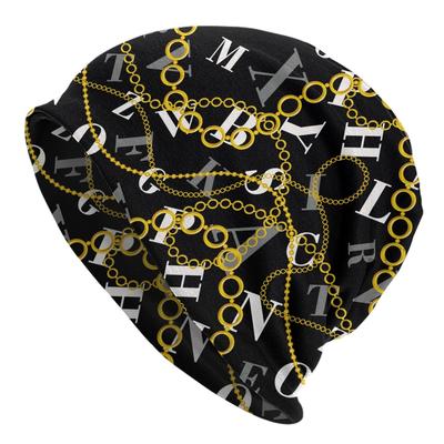 Luxury Modern Baroque All Seasons Beanies Golden Chains Letters Bonnet Hat Merch Women Unisex Fashion Beanies Hat