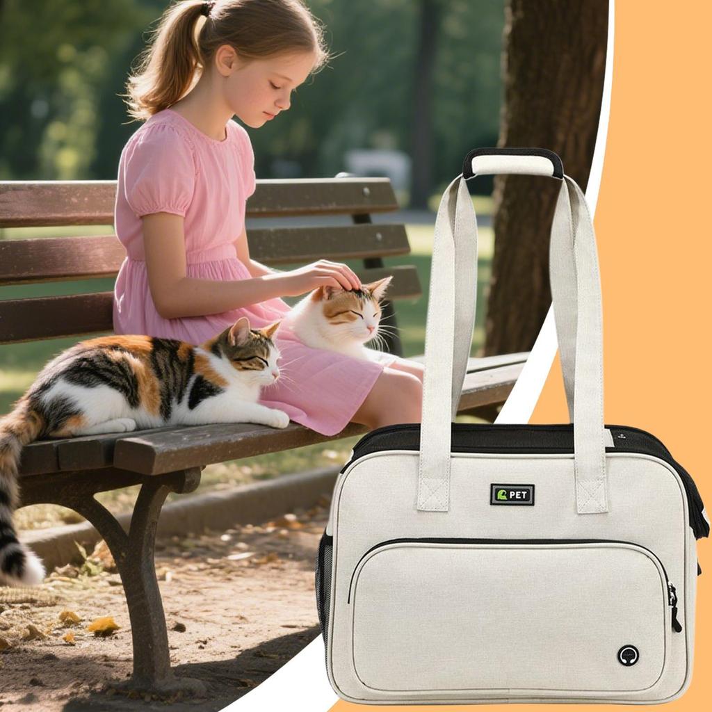 Dog Carrier Bag Breathable Mesh Tote with Strap Ventilated Dog Purse Carrying Bag for Daily Shopping Walking Park Outing Picnic