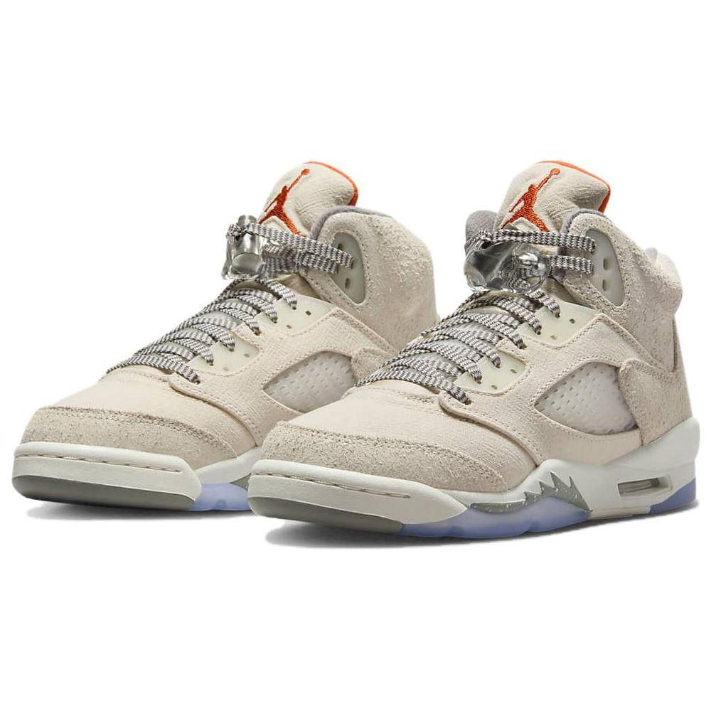 Air Jordan 5 Retro SE Craft GS Açık Orewood Kahverengi Çocuk Spor Ayakkabı Krem Güvenlik-Turuncu Düz-Kalaylı FD9220-180