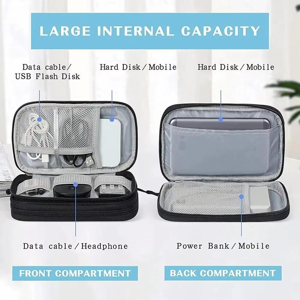 1 Stück tragbare Reise-Organizer-Tasche, wasserdicht, doppellagig, Kabelaufbewahrungstasche, Tragetasche für Kabelmanagement, tragbares Tech-Gadget