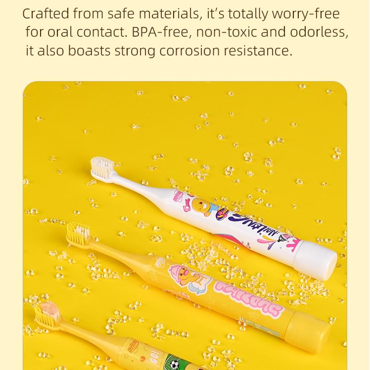 Happily Oral Care Efficient Deep Clean Kids Toothbrush With Toothpaste Inside Ergonomic Handle Instant Out and Off Toothbrush