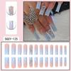 Long Press-On Nails With Adhesive Tabs Full Cover Fake Women INS Style Acrylic Nail Tips Reusable Wearable Art