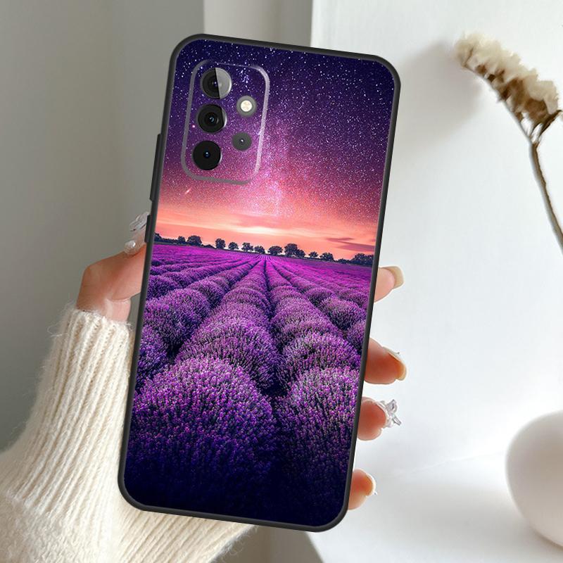 Lavender Purple Flowers Case For Samsung Galaxy A13 A33 A53 A06 A17 A56 A36 A26 A16 A15 A35 A55 A34 A54 A52 A12 A32