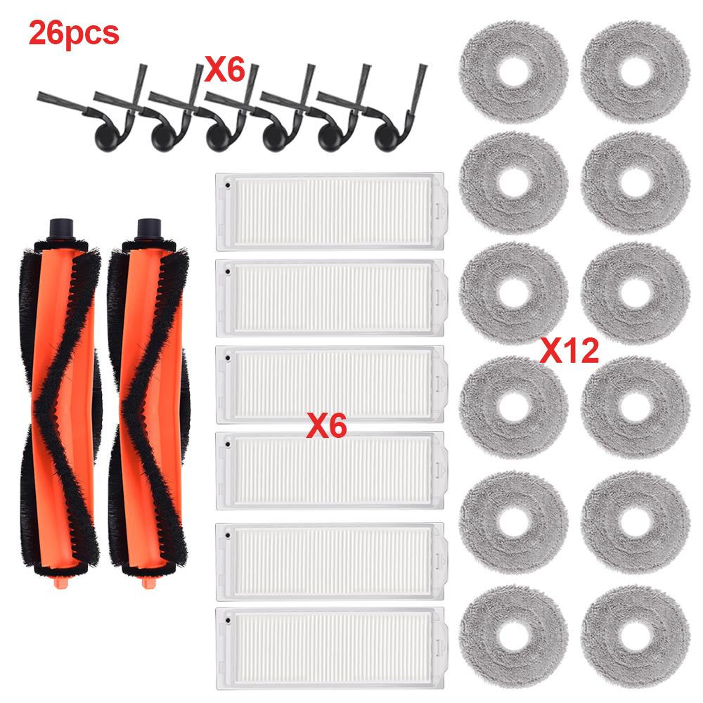 Complete Spare Parts Bundle for Xiaomi S40 PRO / OV71GL Robot Vacuum Mop Cloth Main Roller Side Brushes Dust Bag Washable Filter