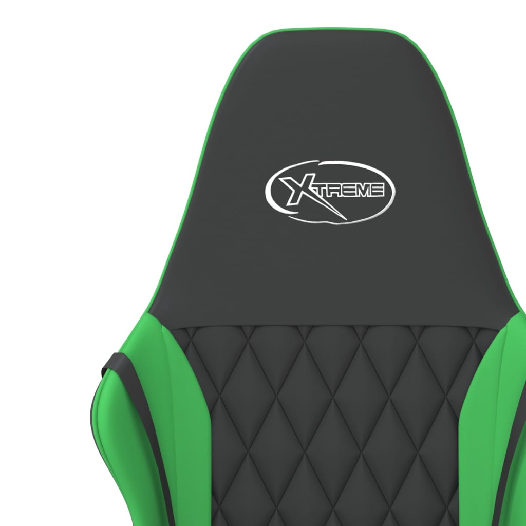 Gaming Chair Black and Green Synthetic Leather