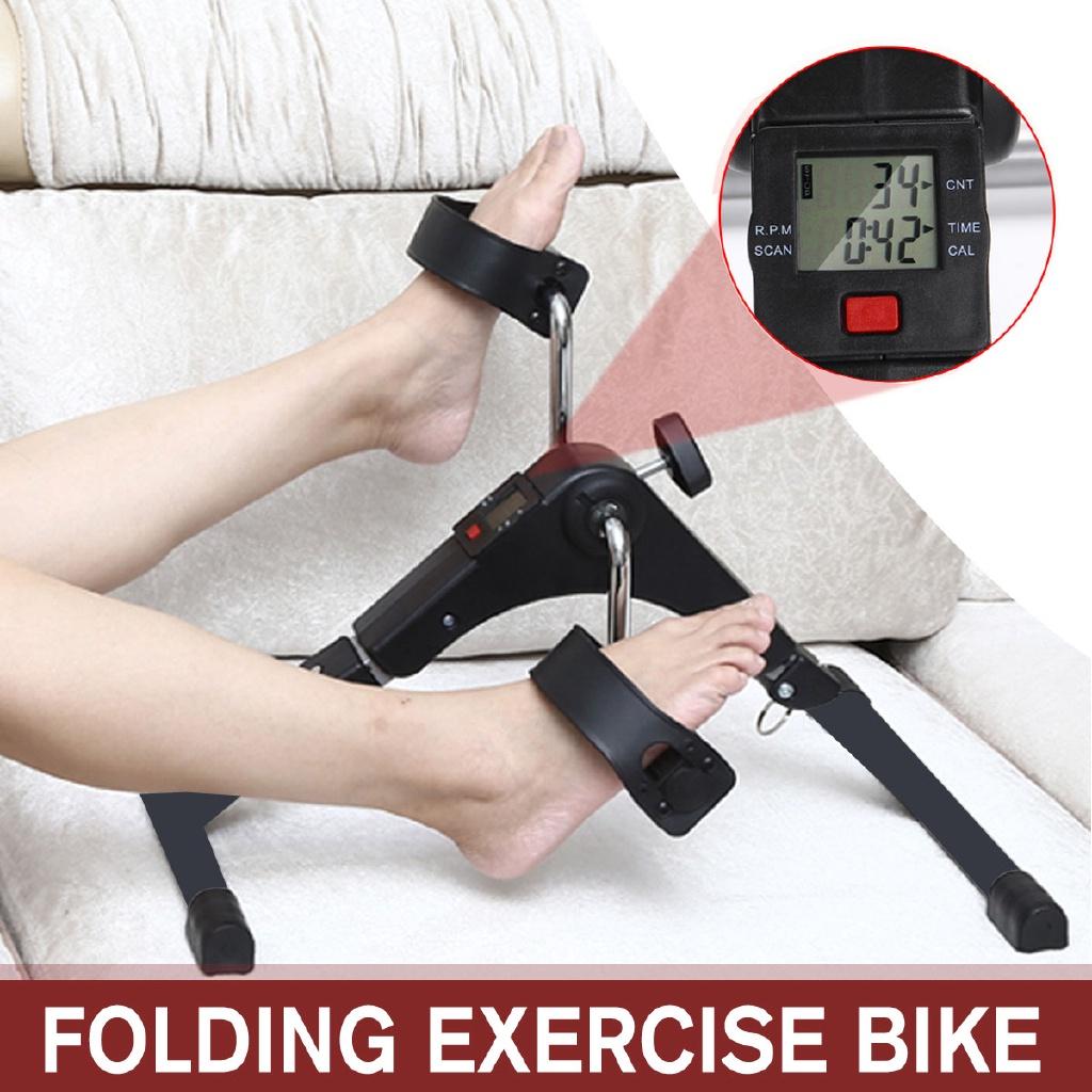 Черный Домашний Фитнес-Велосипед LCD Дисплей Велотренажер для Помещений Мини Складной Регулируемый Тренажер для Реабилитации Конечностей Тренажерный Зал