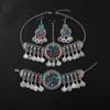 Bohemian Ethnic Indian Head Jewelry Retro Alloy Hollowed Out Colored Acrylic Coin Tassel Head Chain For Women Bridal Headdress