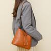 Retro Shoulder Bag 2025 Summer Casual Bucket Crossbody Bag For Women Messenger Bags Brown PU Leather Tassel Ladies Handbag
