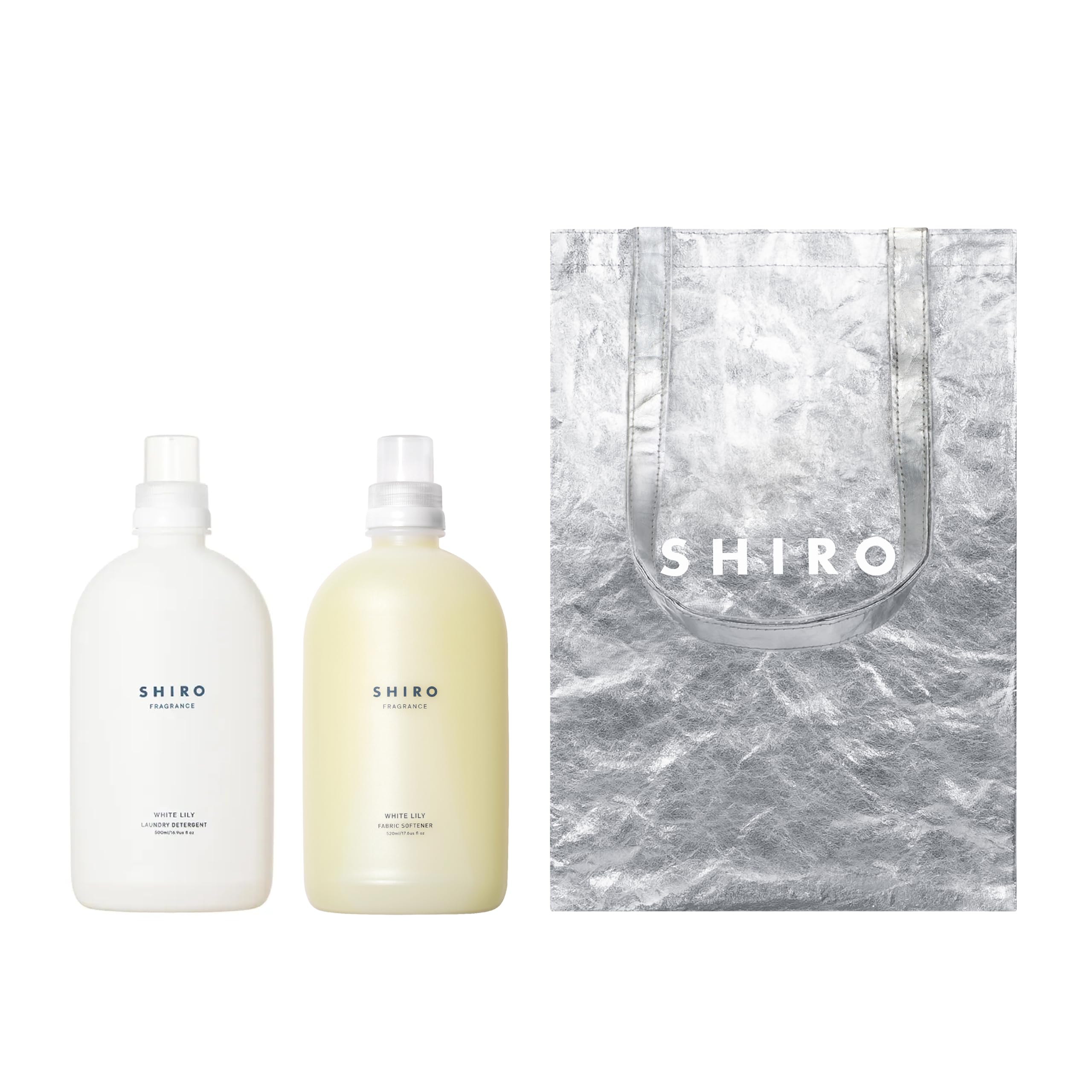 

Официальный набор для стирки SHIRO White Lily Жидкое средство для стирки 500 мл Кондиционер для белья 500 мл с подарочным бумажным пакетом [Подарок SHIRO] +