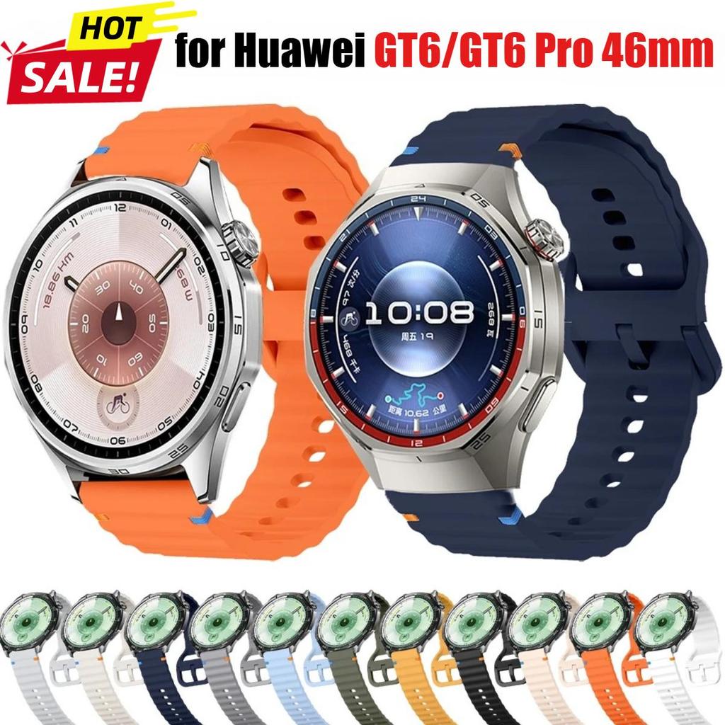 22mm Breathable Silicone Band for Huawei GT6/GT6pro 46mm Sport Replacement Wristband for Huawei GT5 GT4 GT3 Smartwatch Strap