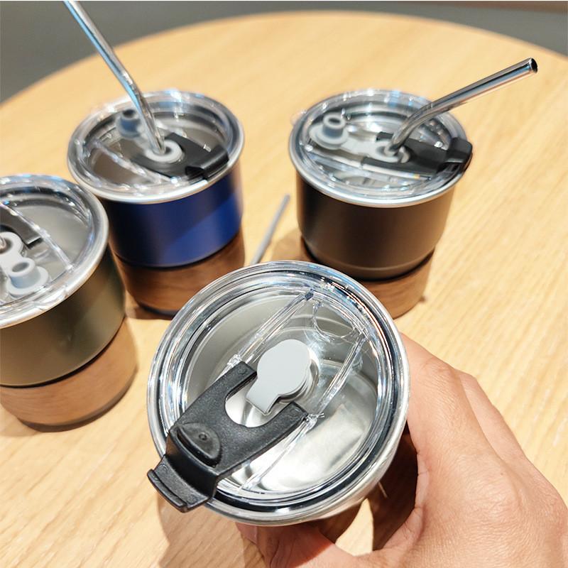 Portable Car Cup With Cover And Straw For Hiking And Travel 304 Stainless Steel