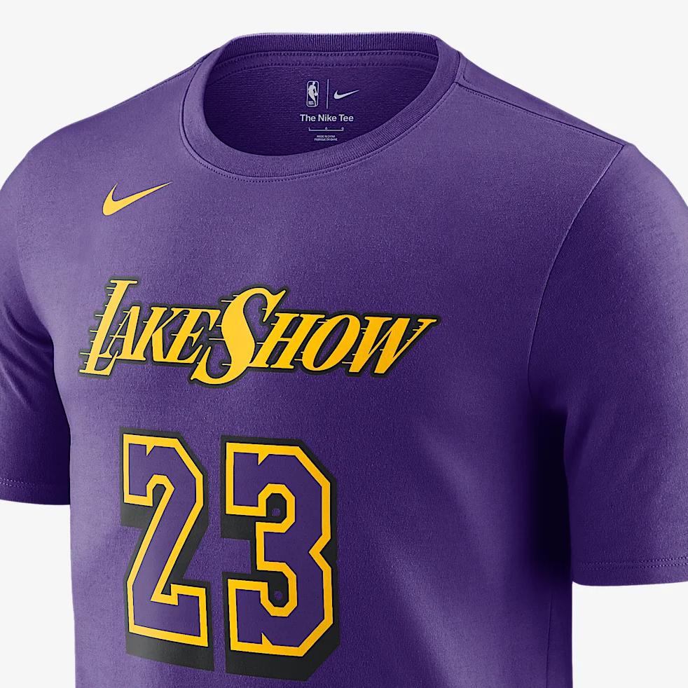 Nike X NBA Los Angeles Lakers FW24 Essential City Edition Crew Neck Pullover Short Sleeve T-Shirt Men T-Shirts Wild-Purple HJ2763-507