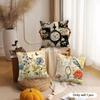 Vintage Floral Cushion Cover Silky Short Plush Invisible Zipper Dustproof Sofa Pillow Case For Home Decor