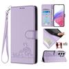 For Samsung Galaxy S25 Ultra Case with Strap RFID Blocking Leather Wallet Phone Cover Cat Mouse Pattern