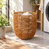 OpenLidless Laundry Basket Brown Woven Hamper with Carry Handles Sturdy for