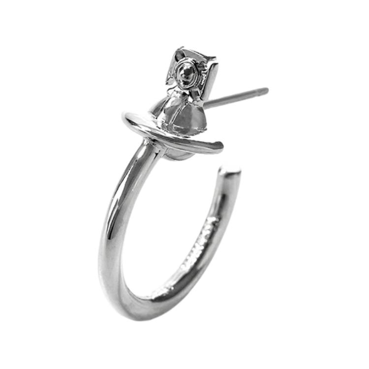 

Vivienne Westwood Sculptural Design Brass Earrings Unisex earrings Silver 6203008D-02P019 Basic Packaging-Dust Bag+Box,Silver