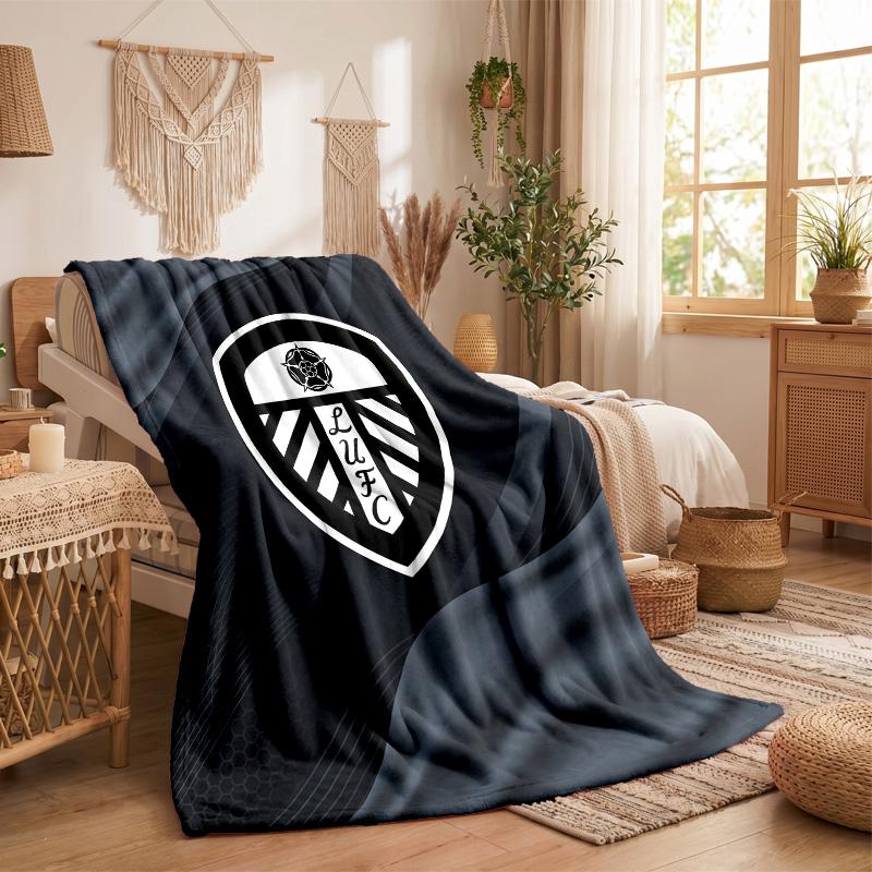 Coperta in Pile a Tema Leeds United Morbida e Accogliente in Peluche per Camera da Letto Divano Viaggio