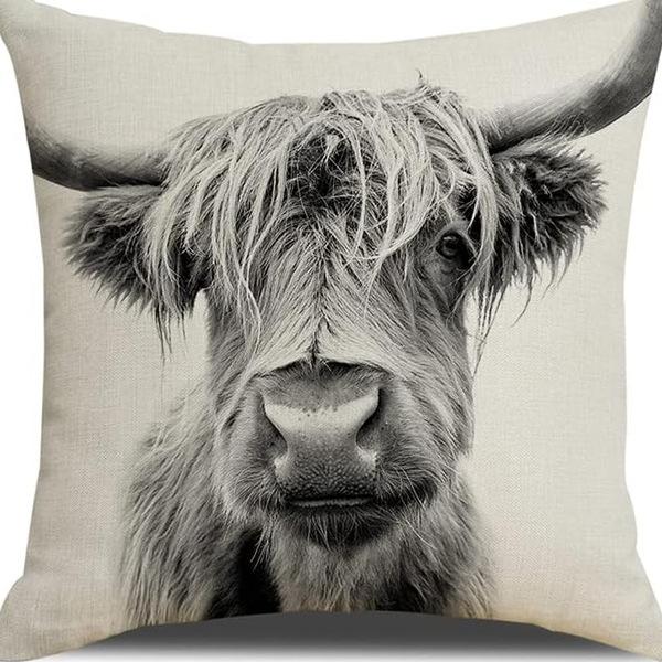 New Creative Cartoon Farmhouse Cow Animal Pillow Case Home Decoration Living Room Car Cushion