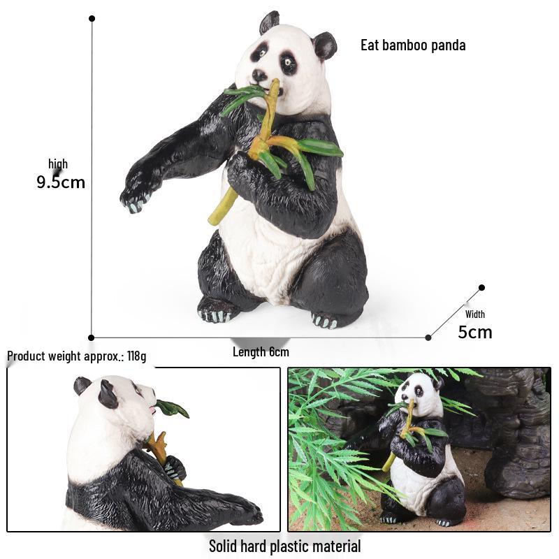 Panda Eating Bamboo Model Toy - Cute Car Decoration & Baby Cognitive Ornament