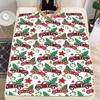 1 Christmas Pattern Blanket - Soft and Warm Flannel Cover with Red Truck Green Trees and Stars on a White Background Design
