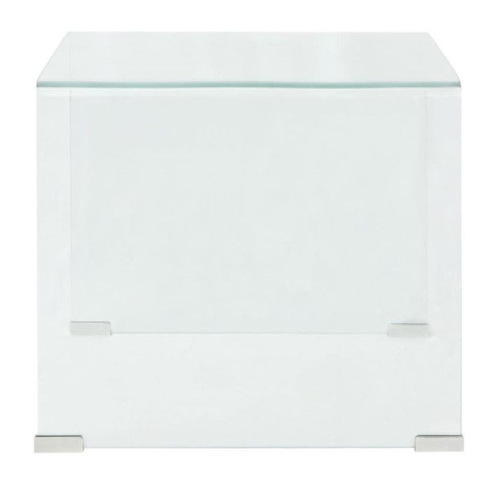 Table basse contemporaine en verre trempé - VIDAXL - 49,5 x 50 x 45 cm - Transparent