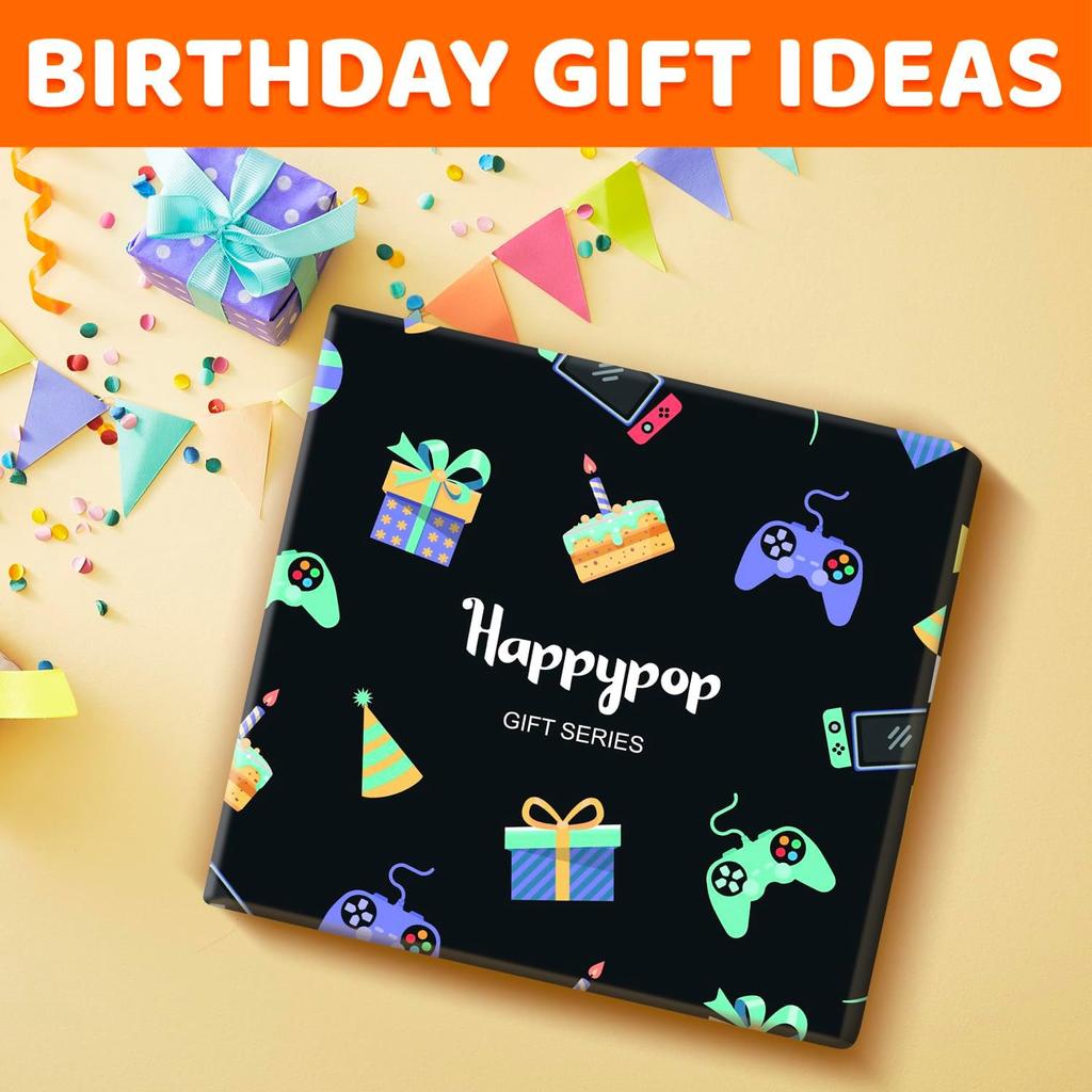 HAPPYPOP Birthday Gift Ideas for Boy - Socks for 8-12 Year Old Kids with Greeting Card