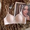 Tie-dye Wind Seamless Thin Underwear Women's Big Breasts Show Small and Thin New Breathable Anti-sagging Breast Bra