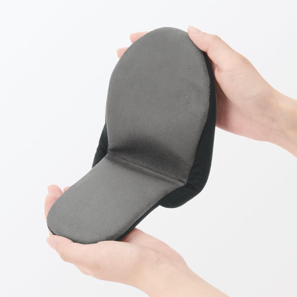 MUJI Washable Portable Size L Slippers, Large, 44427538, Black,
