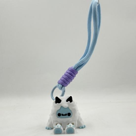 3D-printad snögubbe nyckelring Rörlig ledad ledad snögubbe nyckelring Hängande dekoration Ryggsäck Väska Handväska Berlock