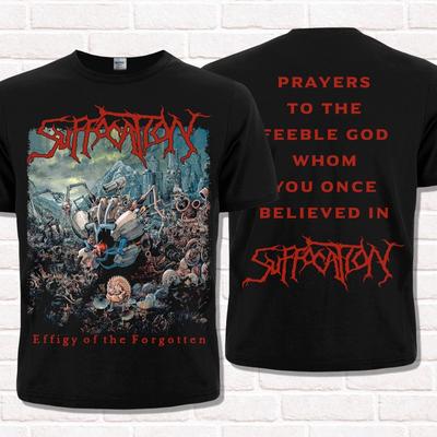 T-shirt nera dei Suffocation, Effigy of the Forgotten (1991). Brutal Death Metal.