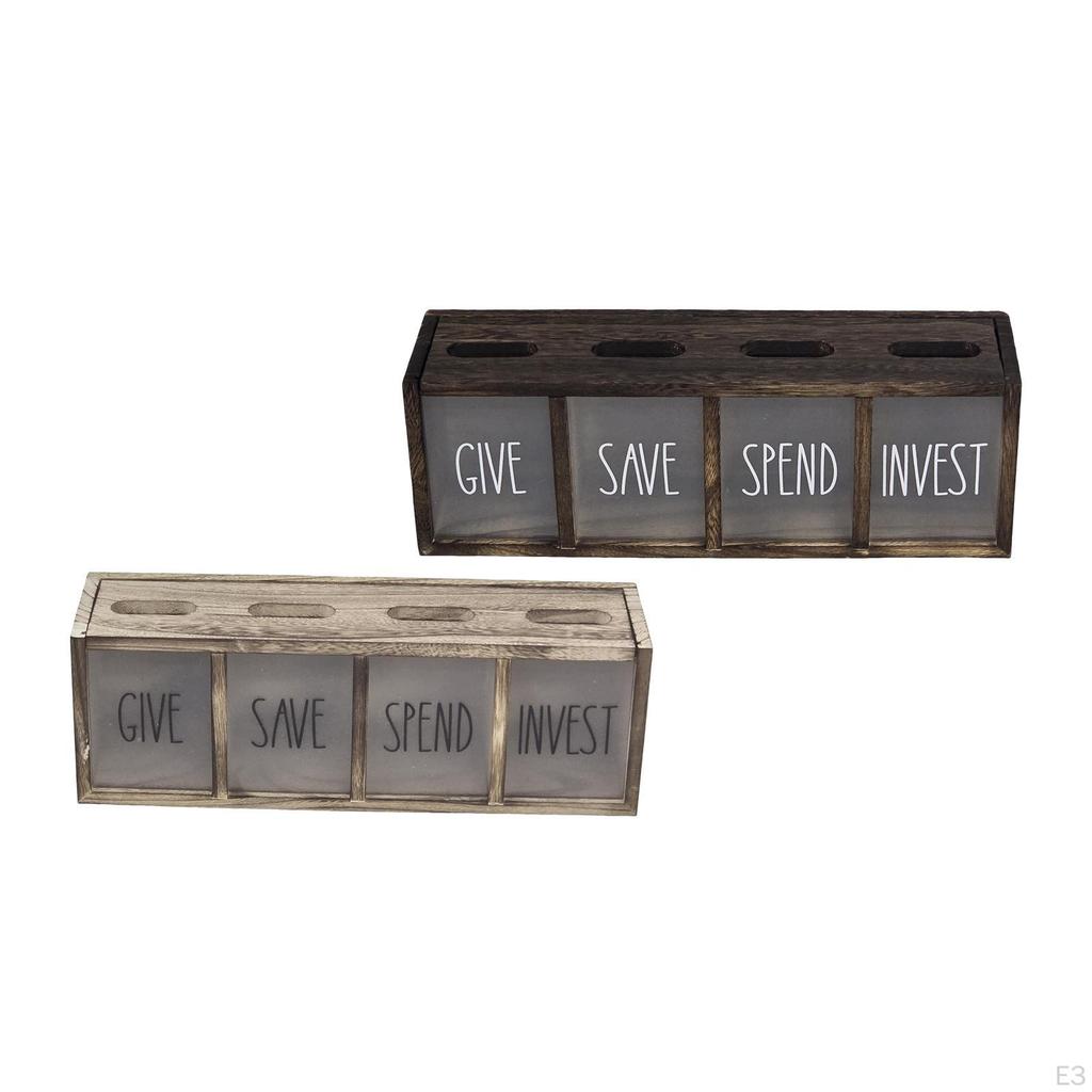 for Saving, Spending And Investing, to Place on A Work Surface Or, with Its 4 Compartments, Ideal