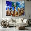 Anime Titan Attack Wall Tapestry Aesthetic Wall Hanging Printed Fabric Blanket Decorative Tapestries for Bedroom Living Room Home Decor