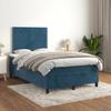 Maison Exclusive - Dark Blue Bed Slat Base and Mattress 120x200cm Velvet