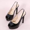 Spring and summer new thin heel super high heel. Sandals patent leather glossy nightclub large size fish mouth fashion sandals women