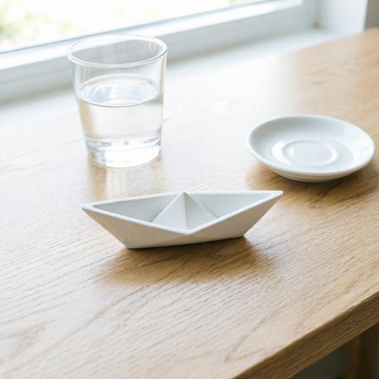 3D tištěná ozdoba papírové lodičky origami, Mini stolní dekorace, Hladký povrch Minimalistická figurka lodičky, Minimalistický námořní styl Model lodičky pro