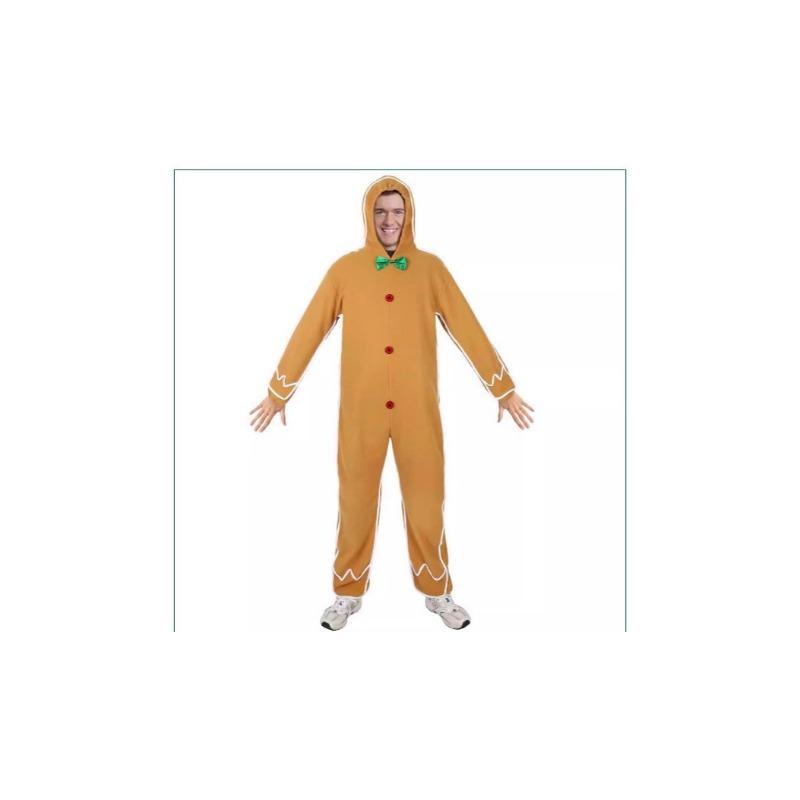 New Gingerbread Man Game Costume Children's Christmas Onesie Parent-child