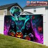 1 piece of 2D curtain banner, 2D flat-print Halloween garage banner