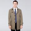 Spring and Autumn new style windbreaker men's mid-length mulberry silk suit collar business casual jacket for young and middle-aged people