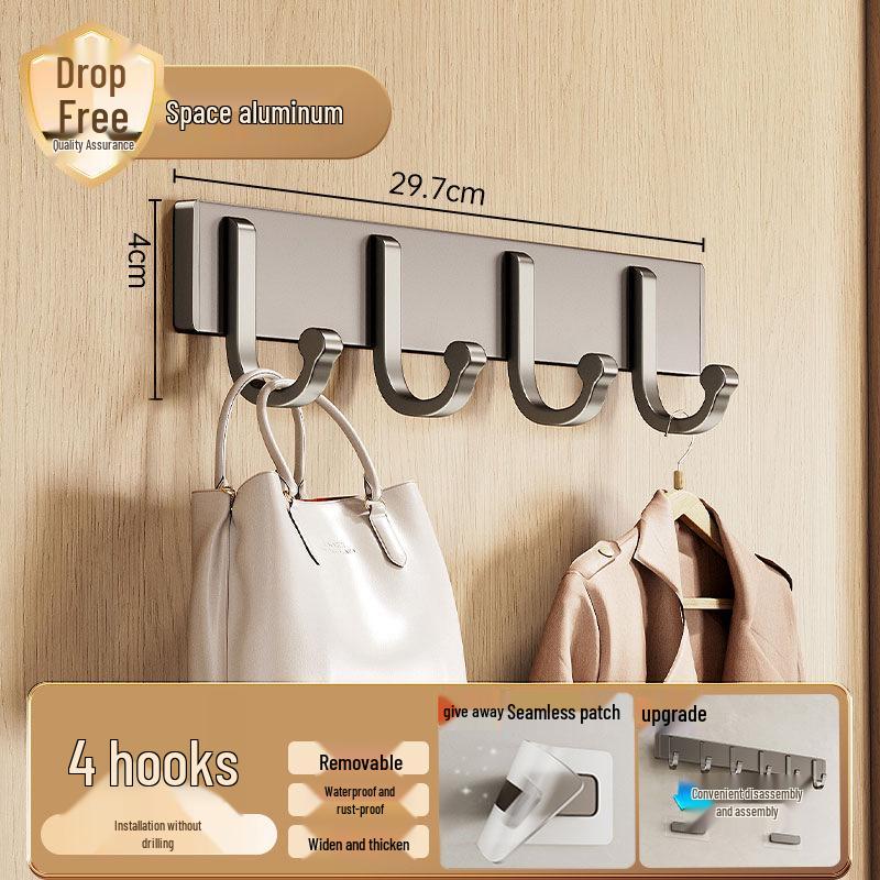 Milky White No-Drill Adhesive Over-the-Door Towel & Clothes Hook