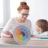 Feelings Wheel Therapy Office Decor, 9.7 Inches Diameter Large Double Sided Mental Health Decor Emotion Wheel with Stand, Wooden Coping Wheel Chart