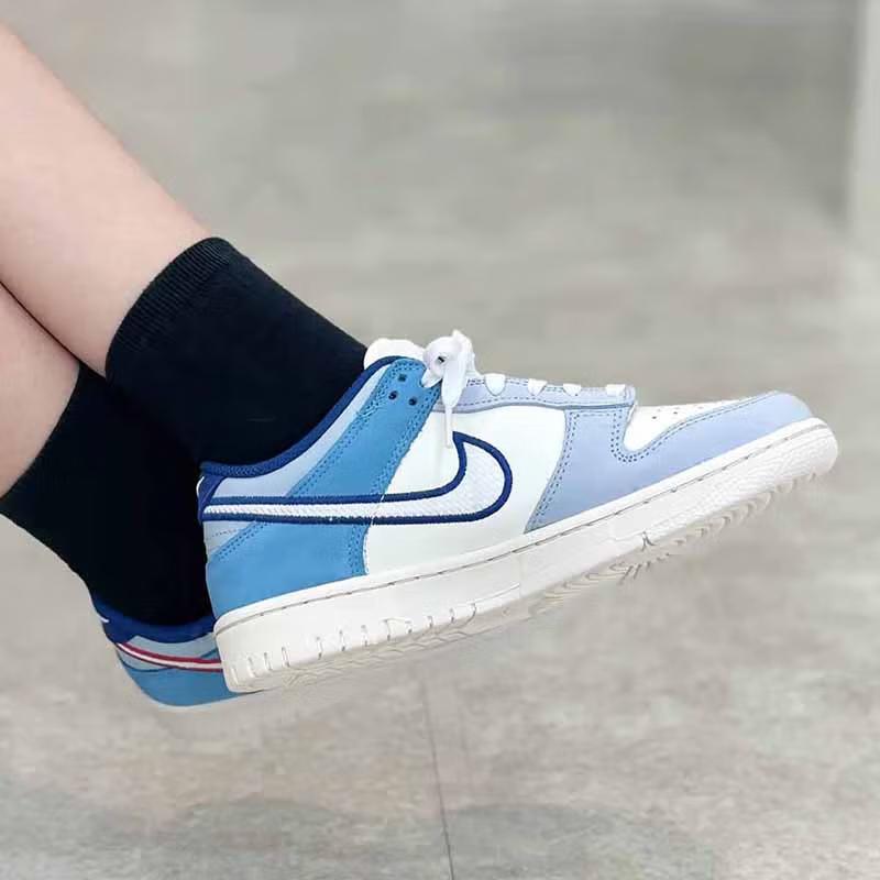 Nike Dunk Low GS Armory Blue Red Mesh Kids Sneakers Sail Light-Armory-Blue White HF5742-111