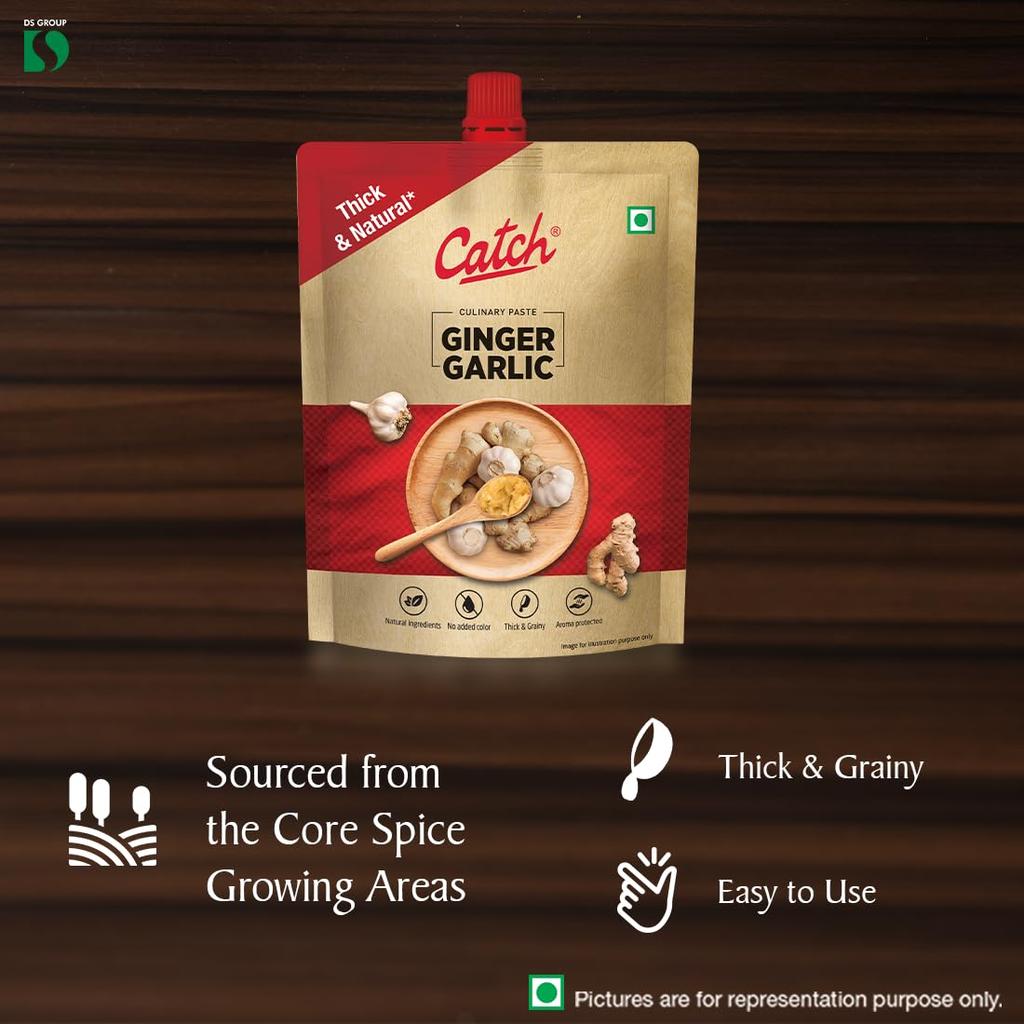 Catch Ginger Garlic Paste 200 g Pack | Ready To Use Thick Grainy Paste For Curries Gravies & Everyday Cooking | Fresh Flavor No Added Color