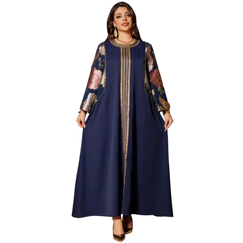AB415 Halat Dubai: Rochie Caftan cu Paiete Brodate pentru Femei