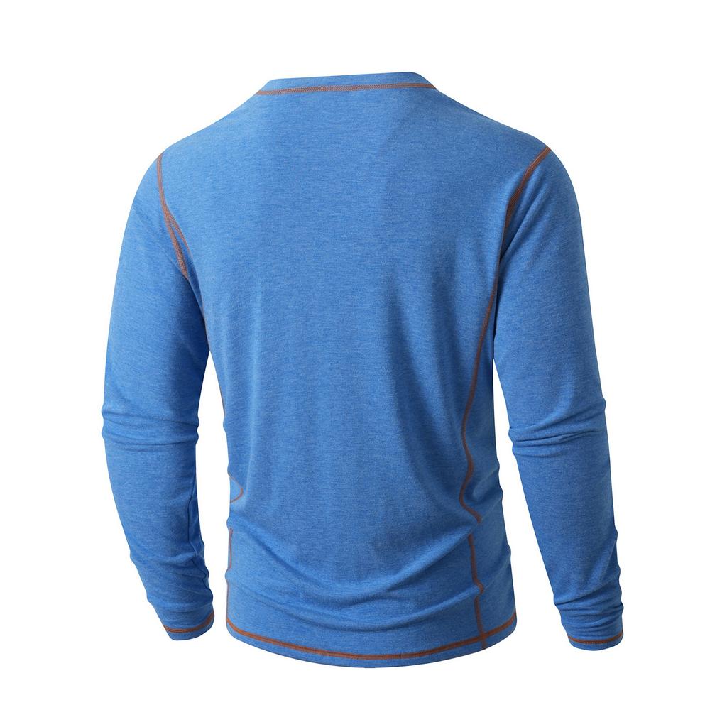 Men's Solid Color Long Sleeve T-Shirt Shirt Men's Casual Sports Top